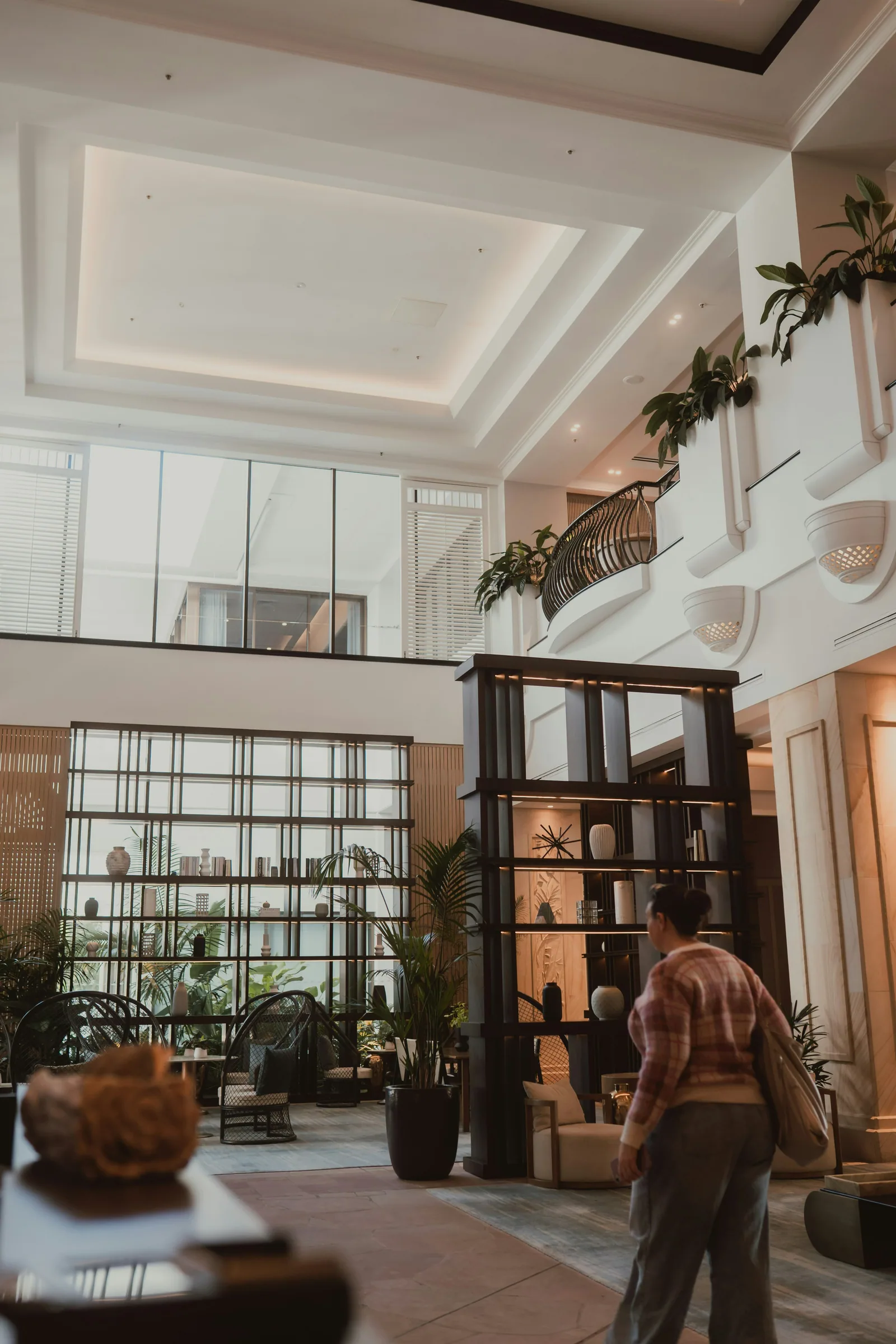 A lobby full of plants
