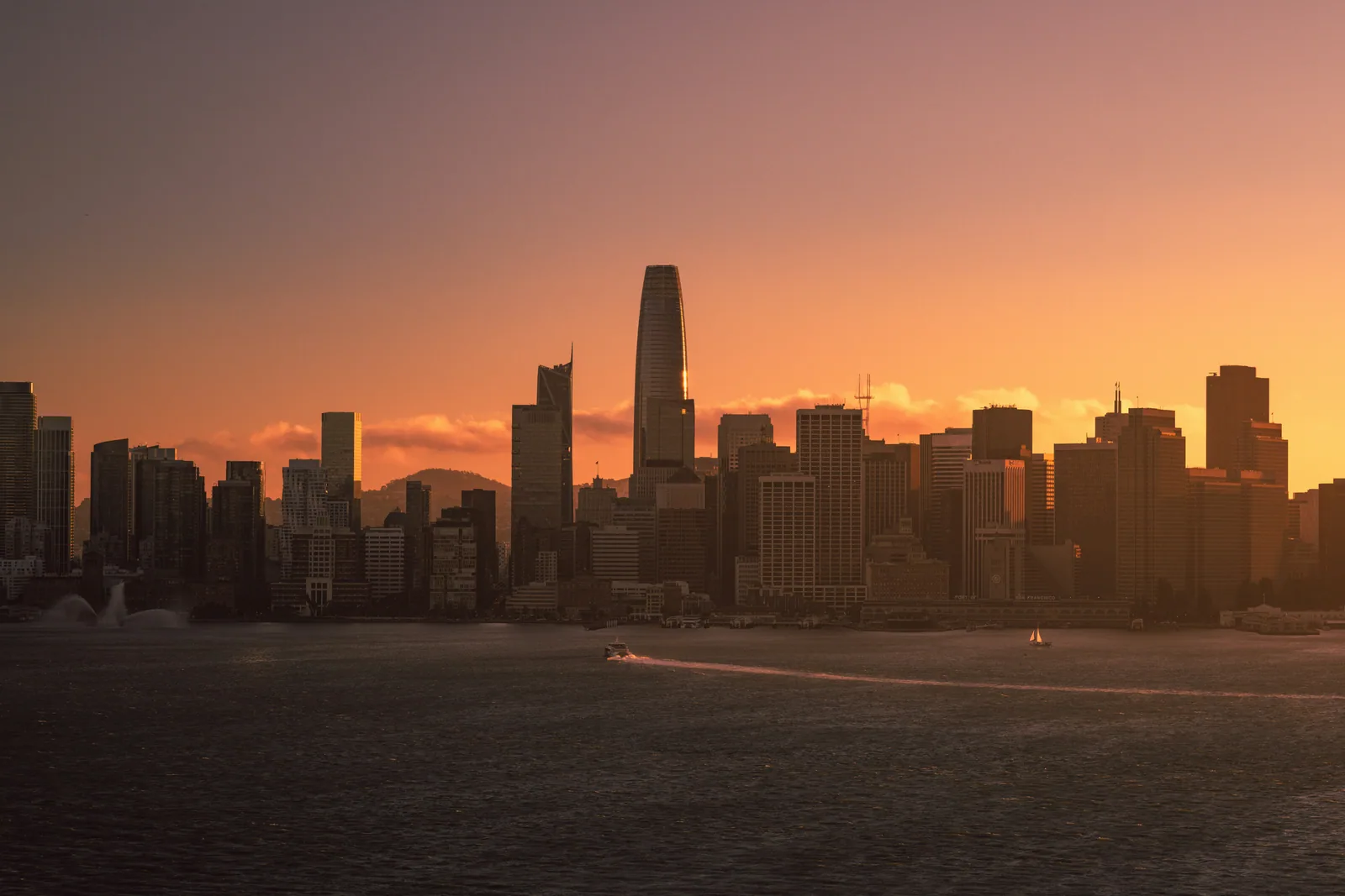 The skyline at dusk